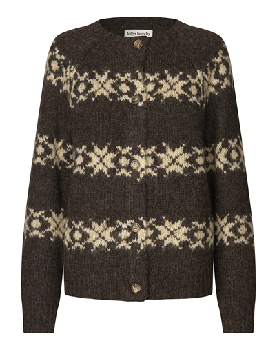 Lollys Laundry - PadovaLL Strik Cardigan - Dark Mokka 